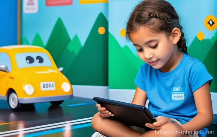 로보카폴리 상품화 비하인드 - **Prompt:** A warm, inviting scene depicting three diverse children (ages 5-7, fully clothed in comf...