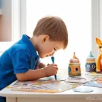 로보카폴리 커스텀 캐릭터 - **Prompt:** A cheerful, bright-eyed child, approximately 7 years old with a gender-neutral appearanc...