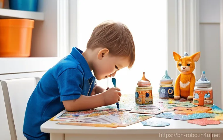 로보카폴리 커스텀 캐릭터 - **Prompt:** A cheerful, bright-eyed child, approximately 7 years old with a gender-neutral appearanc...